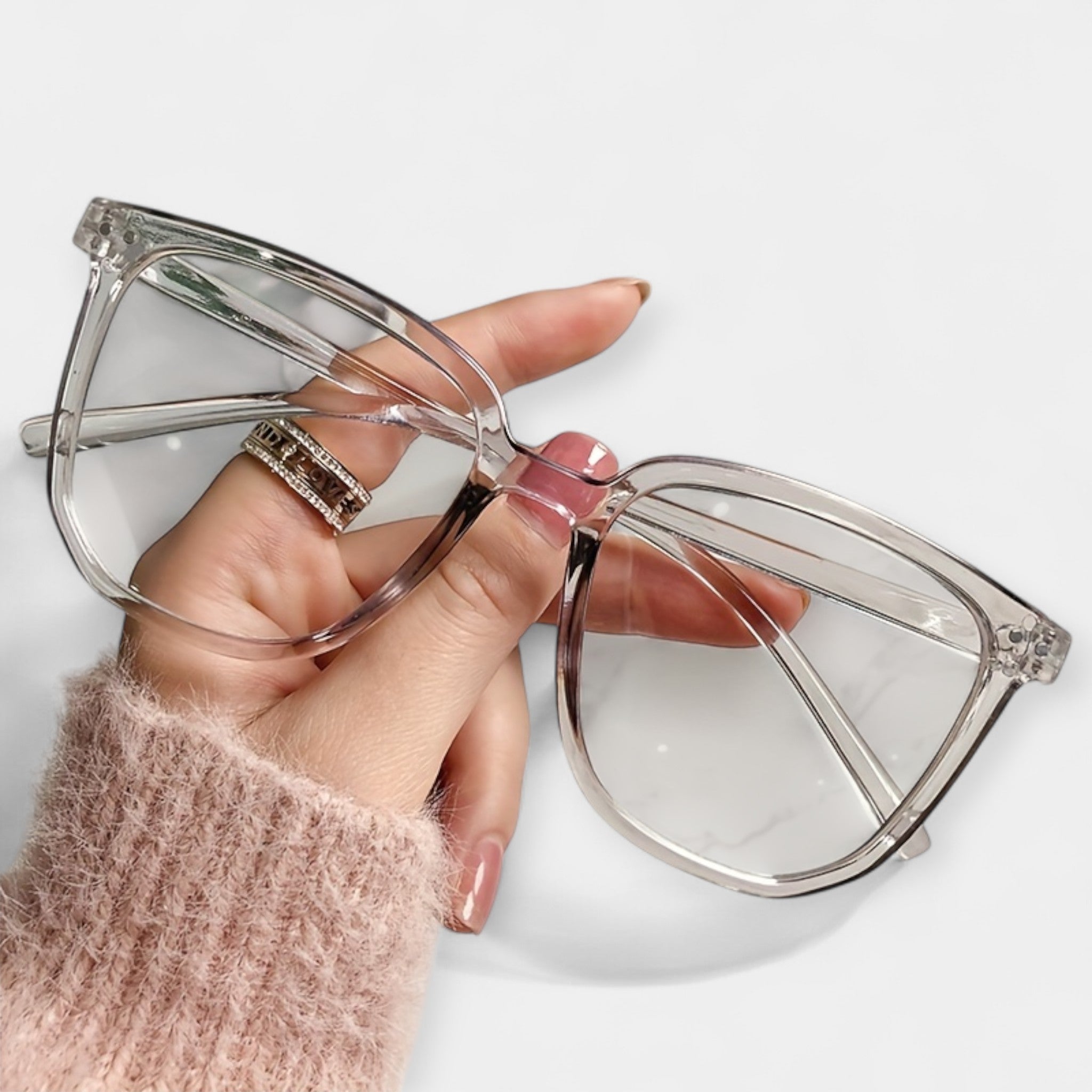 Négyzet alakú kék fényvédő szemüveg