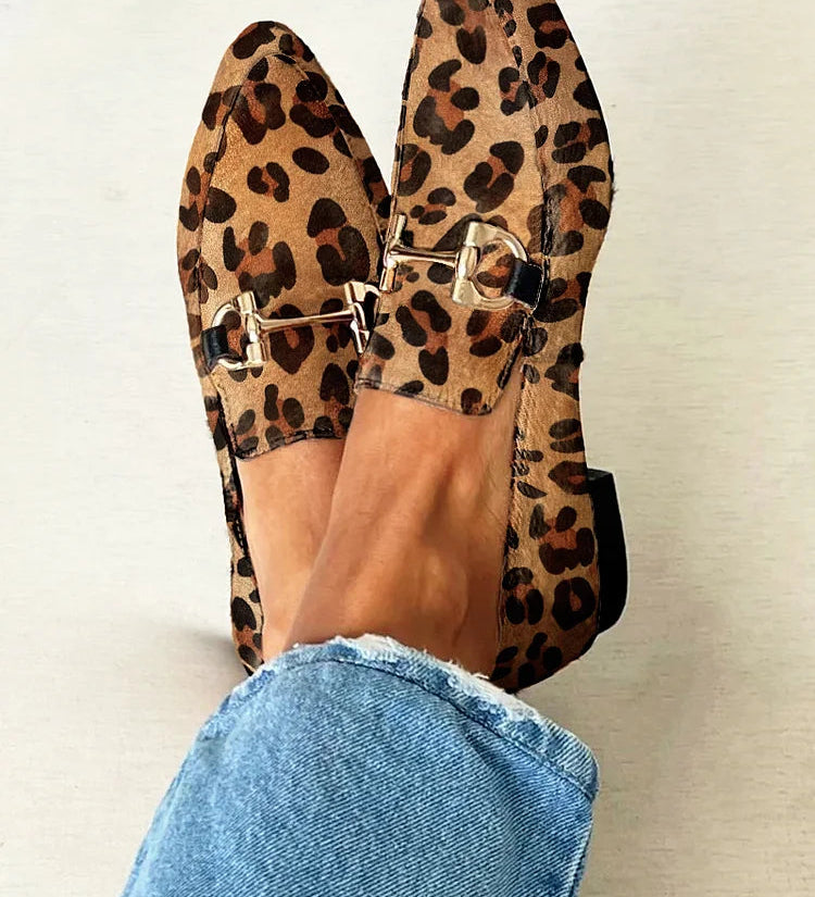 Vivien - Elegáns Leopárd Mokaszinok