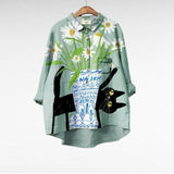 Erzsébet - Vidám Lenvászon Blúz