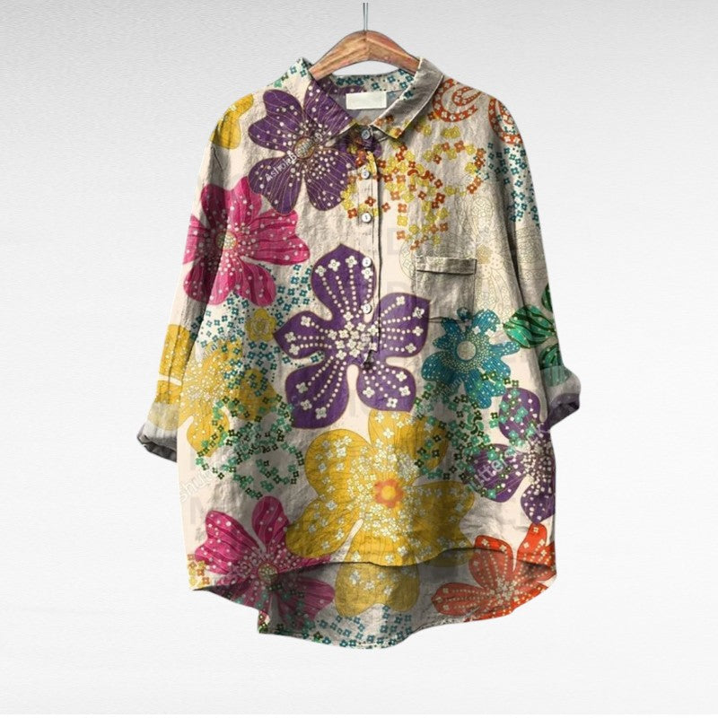 Kinga - Vidám Lenvászon Blúz