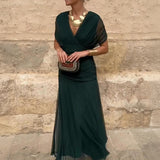 Orsolya - Elegáns maxi ránctalan ruha
