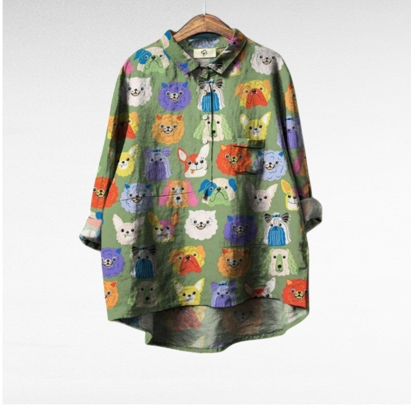 Bianka - Vidám Lenvászon Blúz