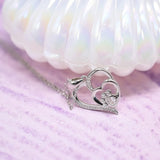 Sterling ezüst nyaklánc mancs és szív zirconiummal