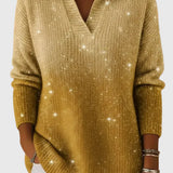 Falka - Kötött Pulóver Gallérral és Csillagos Ég Minta