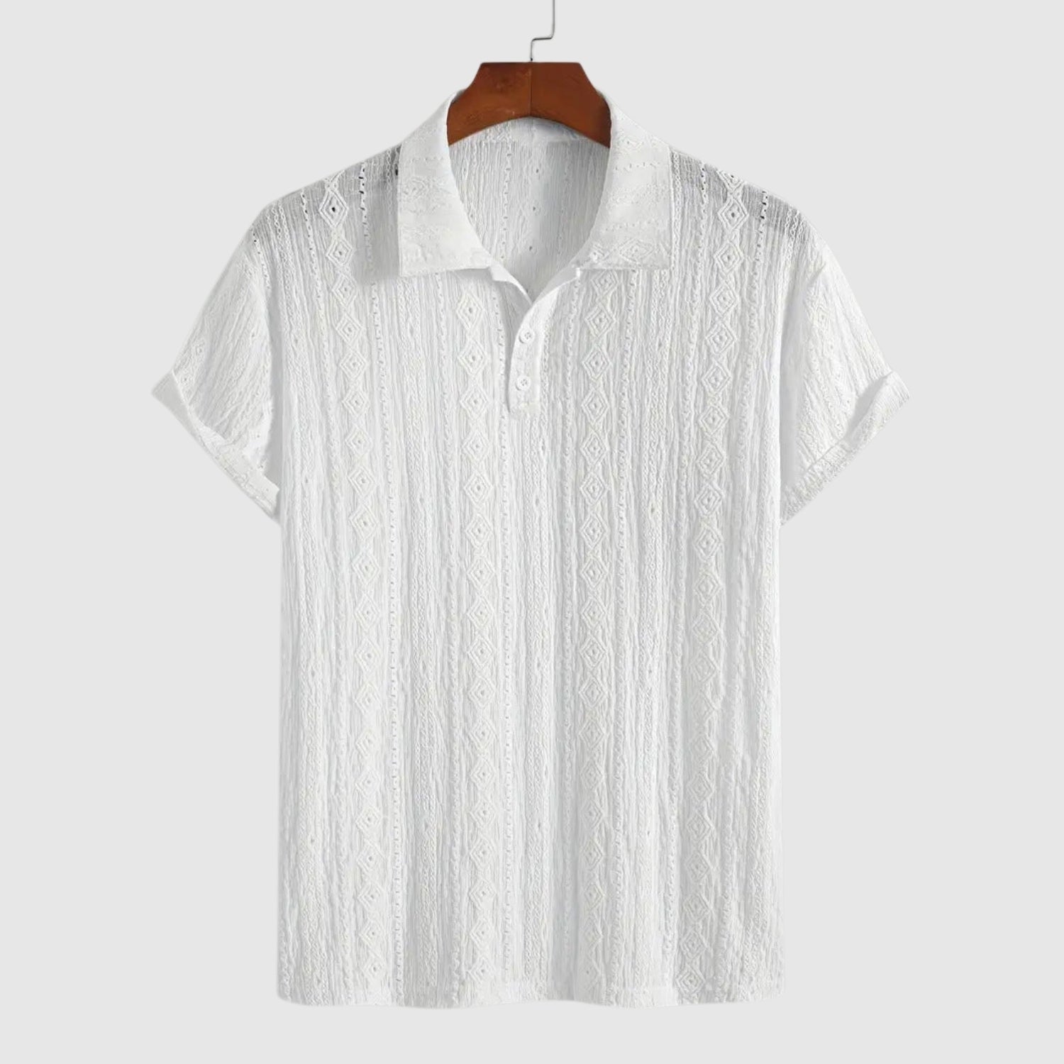 Tivadar – Finom kötött póló texturált dizájnnal