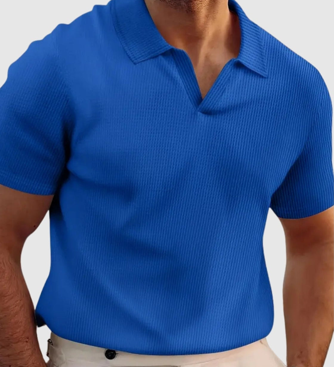 Sebestyén – V-nyakú ribana póló