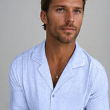 Len vászon stranding - Világoskék