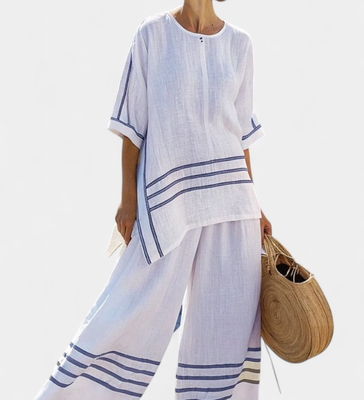 Széles csíkos, aszimmetrikus szabású overall - modern és kényelmes stílus