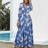 Réka - Elegáns Hosszú Ujjú Maxi Ruha Női