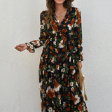 Réka - Elegáns Hosszú Ujjú Maxi Ruha Női
