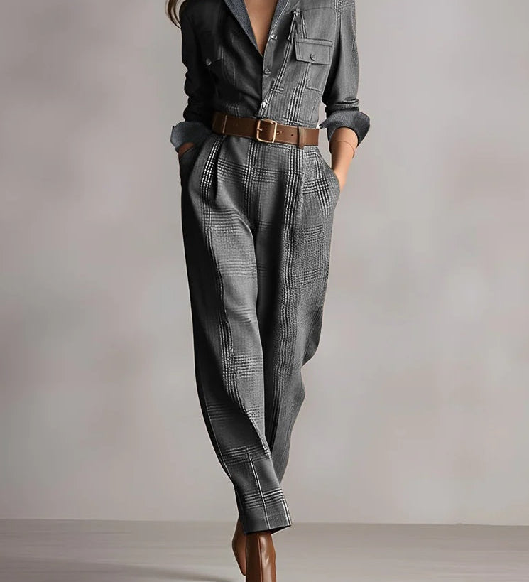 Borbála - Kockás elegáns jumpsuit