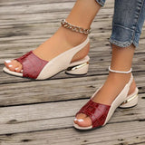 Klára - Krokodilmintás Slingback Szandál