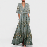 Judit - Elegáns virágmintás maxi ruha