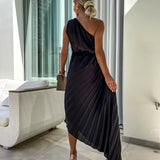 Emese - Elegáns Maxi Virágos Ruha Egy Vállra