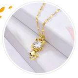 Aranyozott Macska Nyaklánc Zirconiával