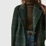 Amélia - Retro női kabát gallérral és kockás mintával