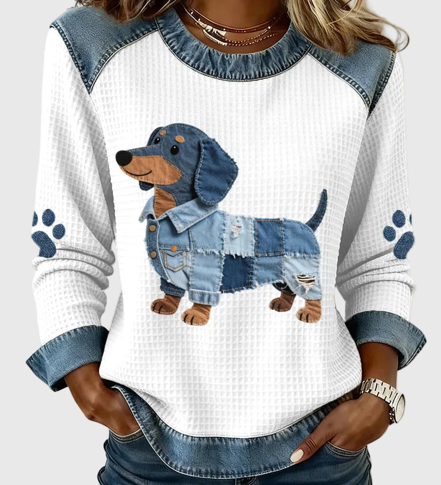 Nuria - Elbűvölő tacskó patchwork farmerrel